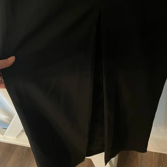 Badgley Mischka Black Puff Long Sleeve Square Neck Maxi Dress - Picture 7 of 9